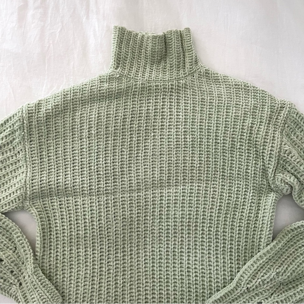 Sally LaPointe Knit Sage Green Turtleneck Sweater - Picture 4 of 12